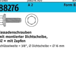 Fassadenschraube R 88276 Dichtscheibe/Zapfen BZ 6,3x 64 A 2 200 Stück