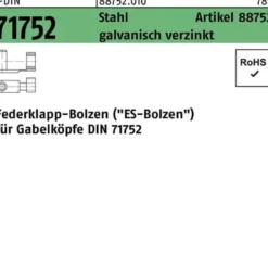 Federklappbolzen R 88752 ES 12x 48 Stahl galv.verz. 10 Stück
