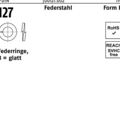 Federring DIN 127 B 5 Federstahl 100 Stück