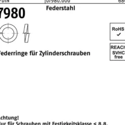 Federring DIN 7980 f.Zylinderschrauben 3 Federstahl 1000 Stück