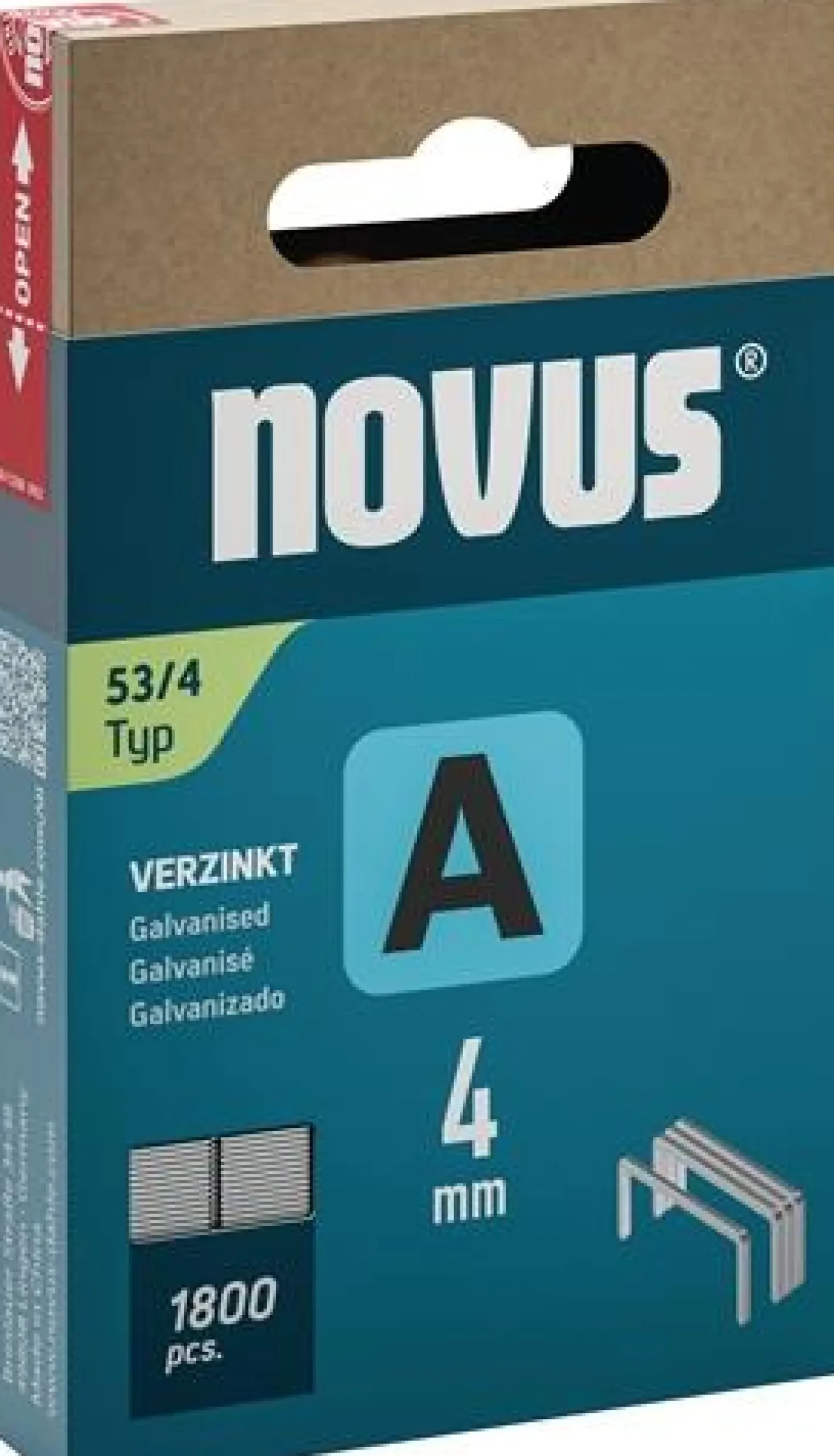 Feindrahtklammer A Typ 53 Klammer-B.11,3mm 4mm 0,75mm 1800 St.NOVUS