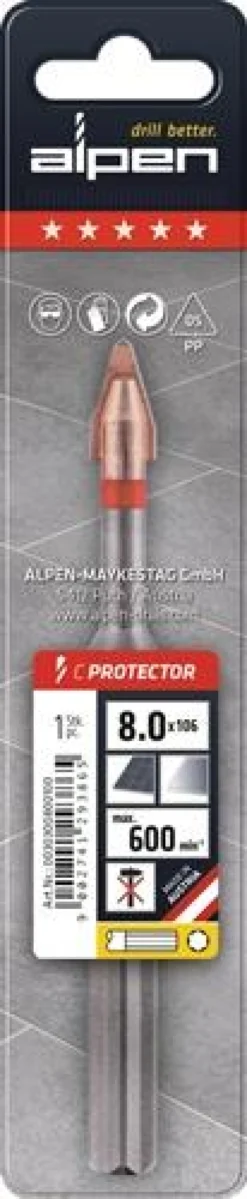 Feinsteinzeugfliesenbohrer C PROTECTOR D.6mm ALPEN