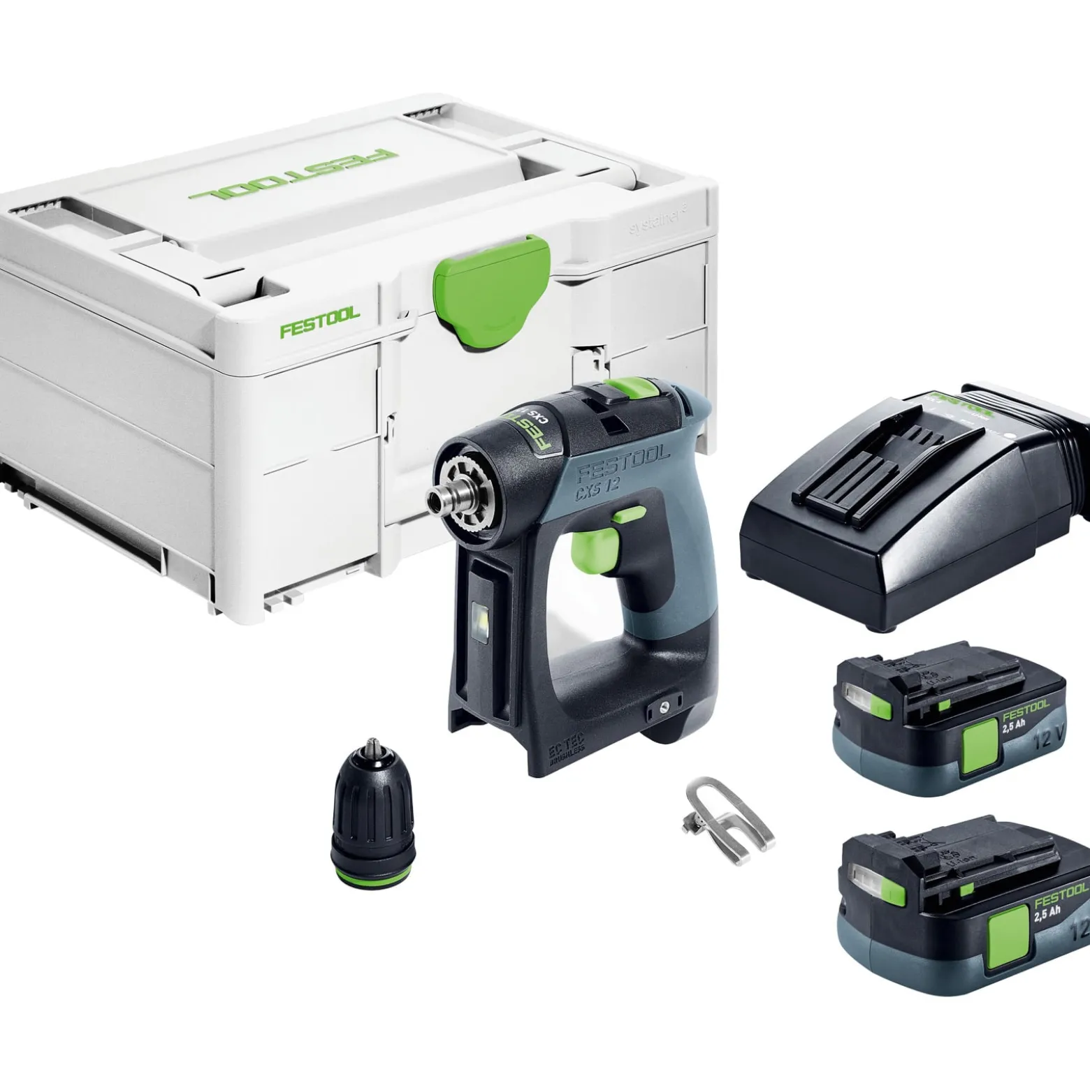 Festool Akku-Bohrschrauber CXS 12 2,5-Plus / 2x 2,5 Ah Akku + Ladegerät im Systainer - 576864