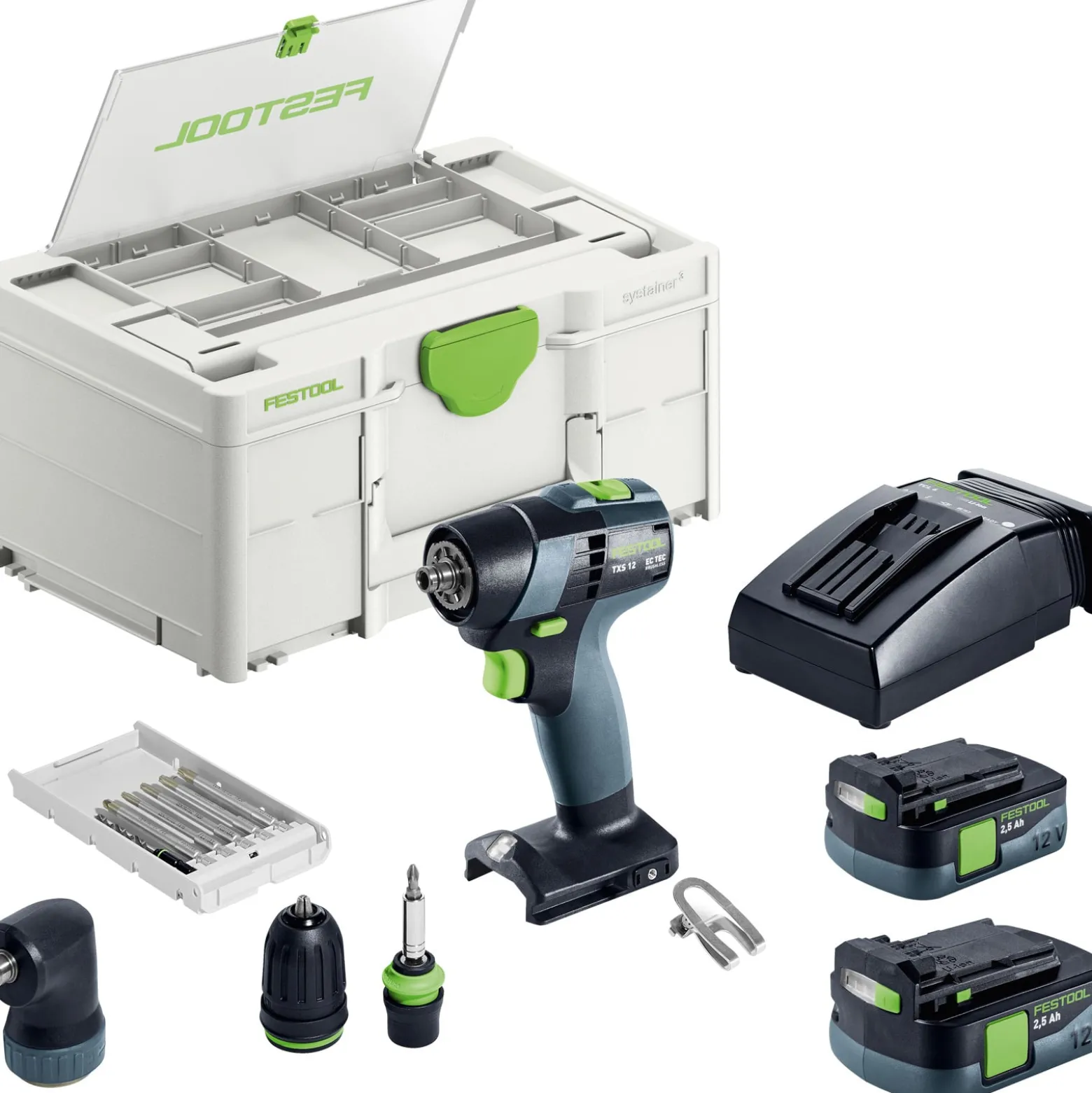 Festool Akku-Bohrschrauber TXS 12 2,5-Set / 2x 2,5 Ah Akku + Ladegerät im Systainer - 576874