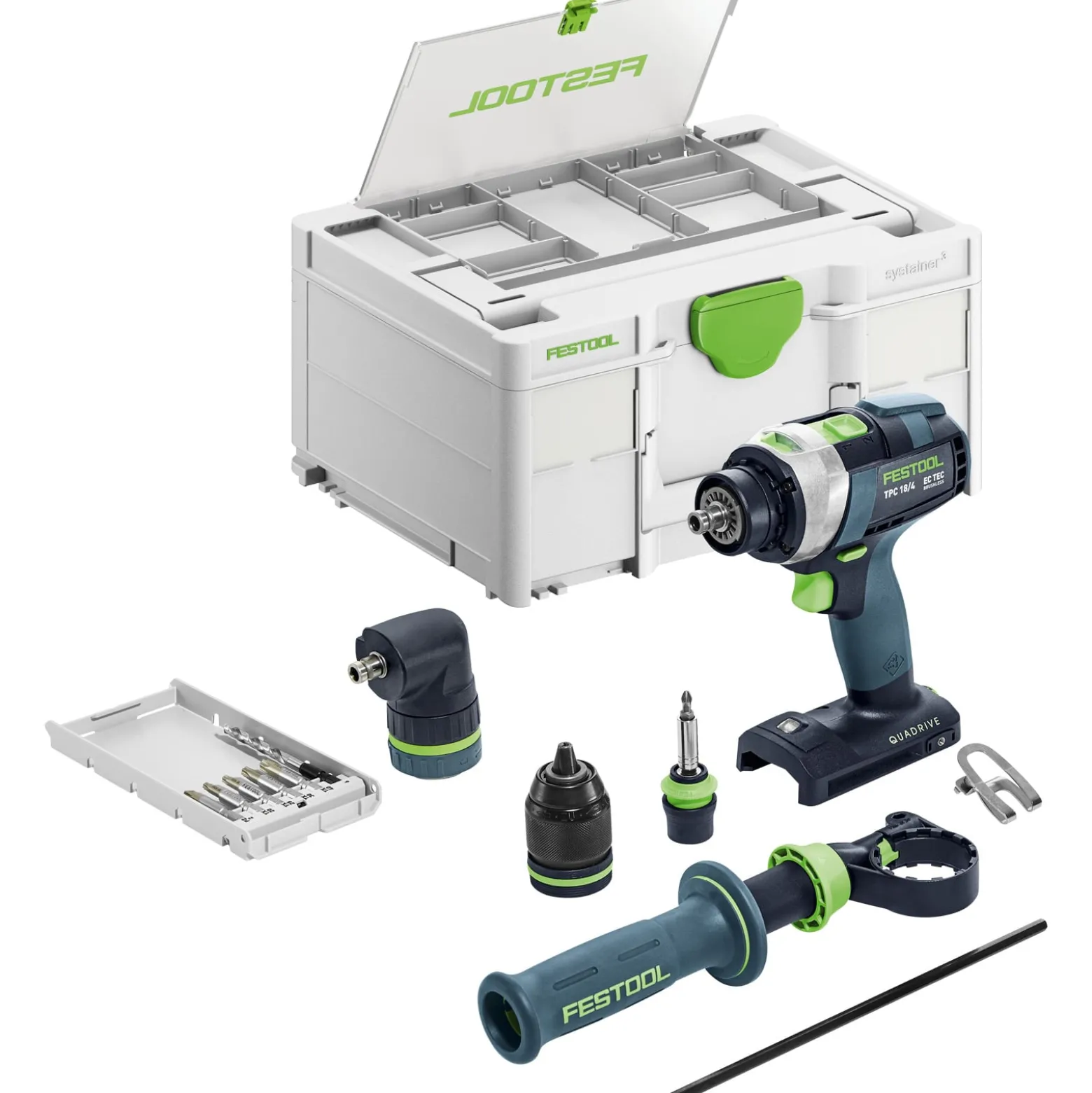Festool Akku-Schlagbohrschrauber TPC 18/4 I-Basic-Set QUADRIVE + Zubehör im Systainer - 577625