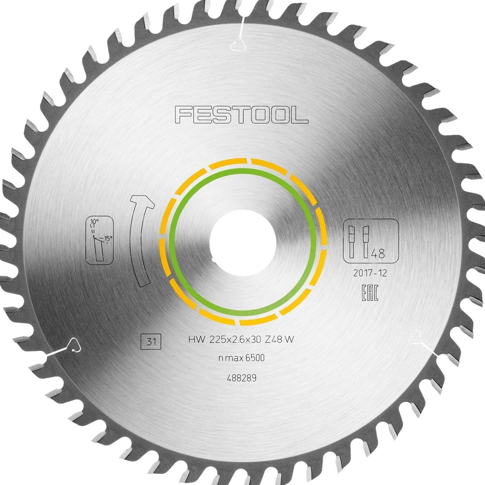 Festool Kreissägeblatt WOOD FINE CUT HW 225 x 2,6 x 30 W48 - 488289