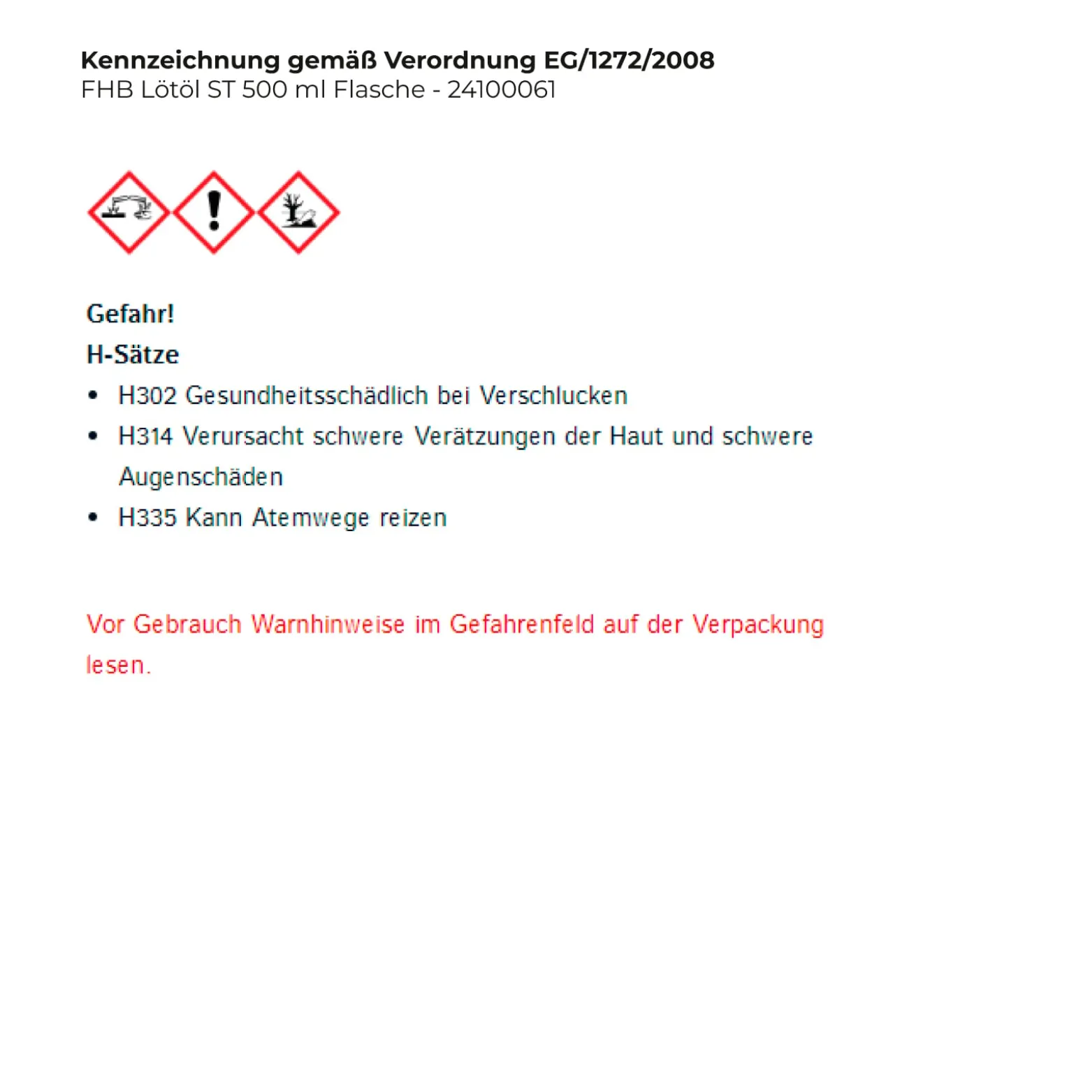 FHB Lötöl ST 500 ml Flasche - 24100061