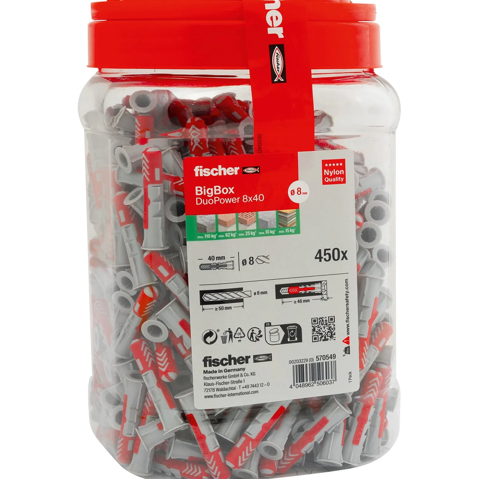 Fischer DuoPower 8x40 BigBox (450 Stk.) - 570549