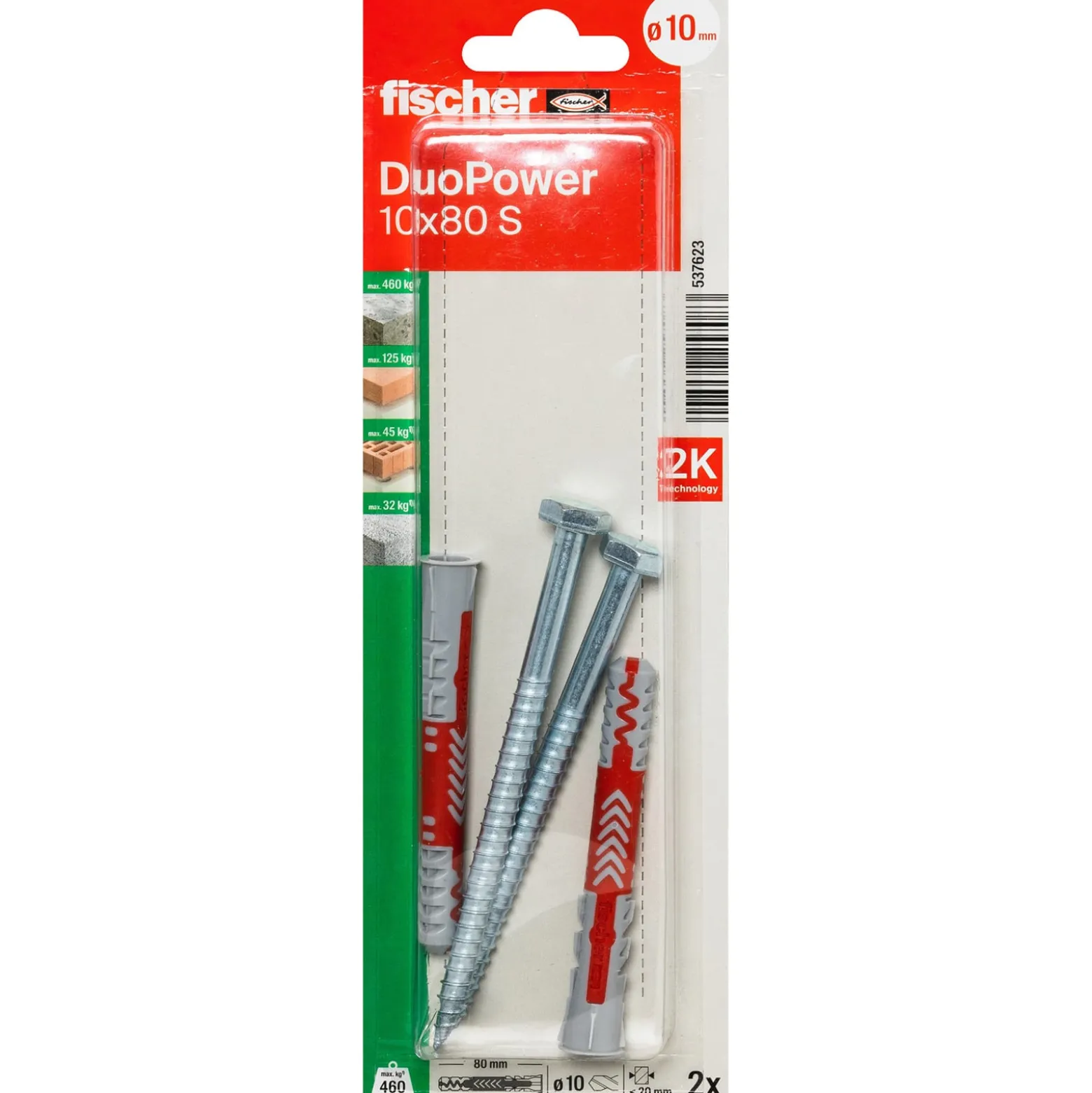 Fischer DuoPower 10x80 S K (2 Stk.) - 543797