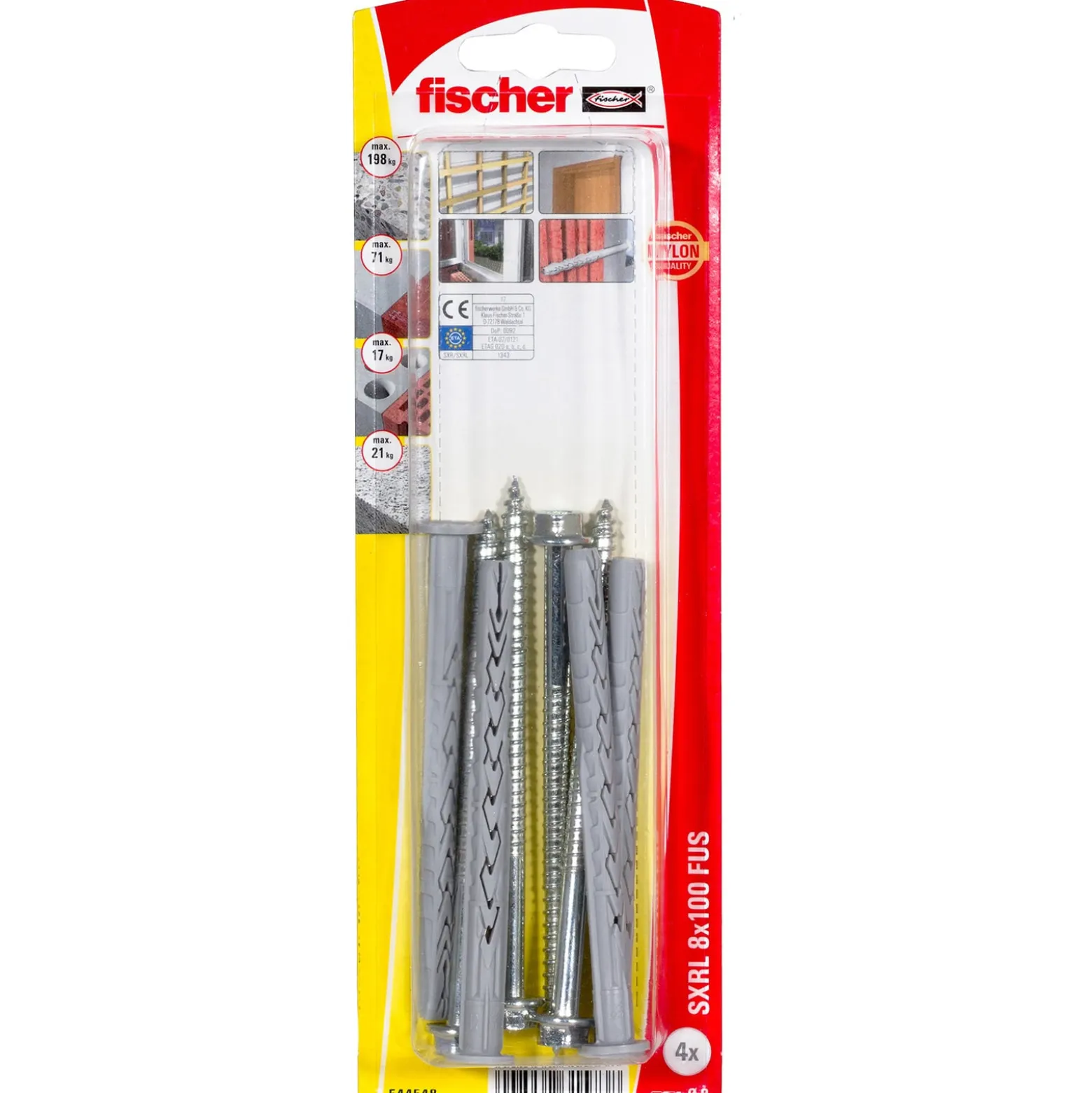 Fischer Langschaftdübel SXRL 8x100 FUS K (4) - 544548