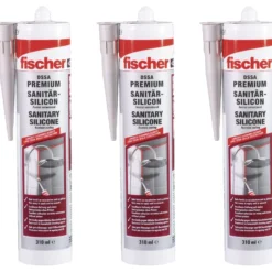 Fischer Sanitärsilicon DSSA 310 sanitärgrau (3 Stk.) - 573641