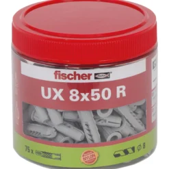 Fischer Universaldübel UX 8 x 50 mm R mit Rand Dose - 531026