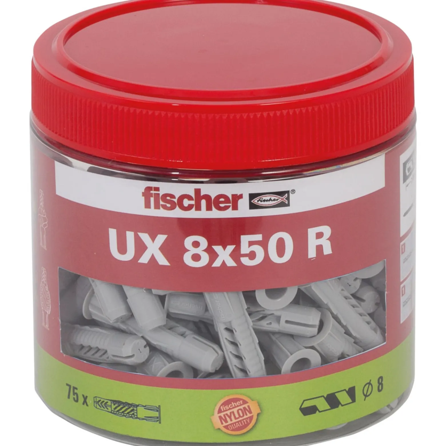 Fischer Universaldübel UX 8 x 50 mm R mit Rand Dose - 531026