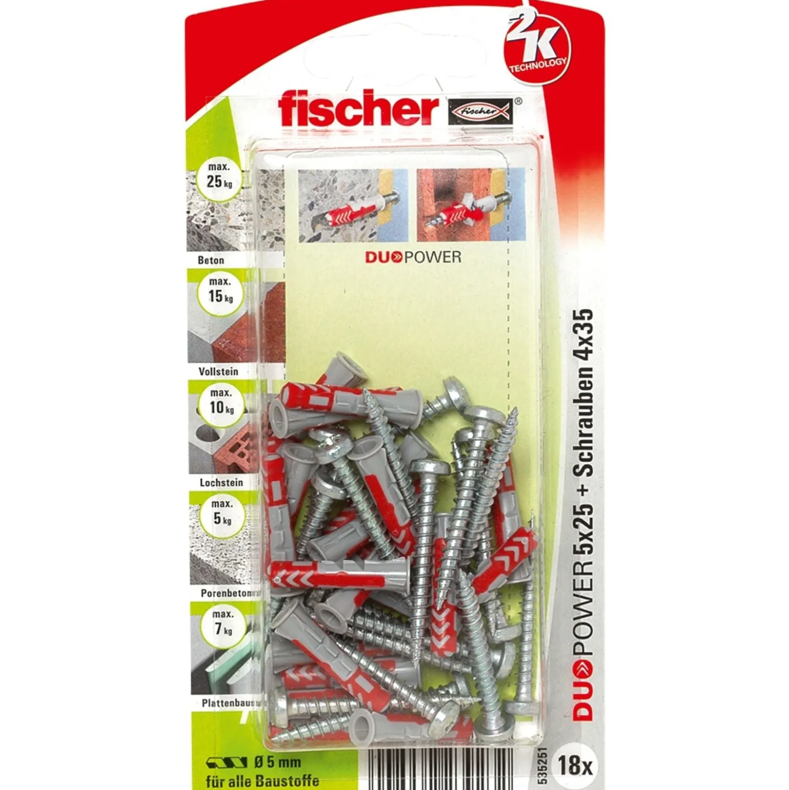 Fischer 18x DUOPOWER 5X25 S PH - 535251