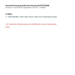 Fischer 1x GOW Montagekleber 200 ml - 545860