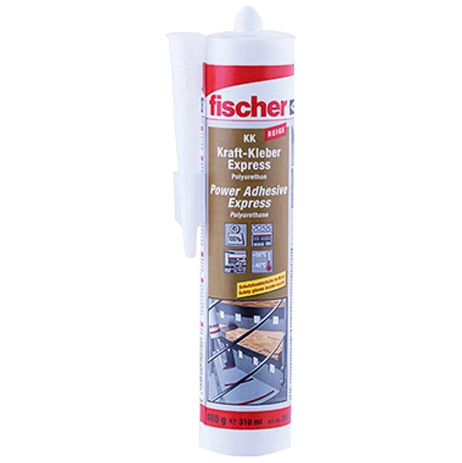 Fischer 1x KK Kraftkleber Express - 310 ml Beige - 59014