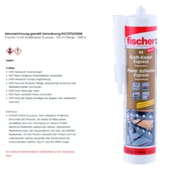 Fischer 1x KK Kraftkleber Express - 310 ml Beige - 59014