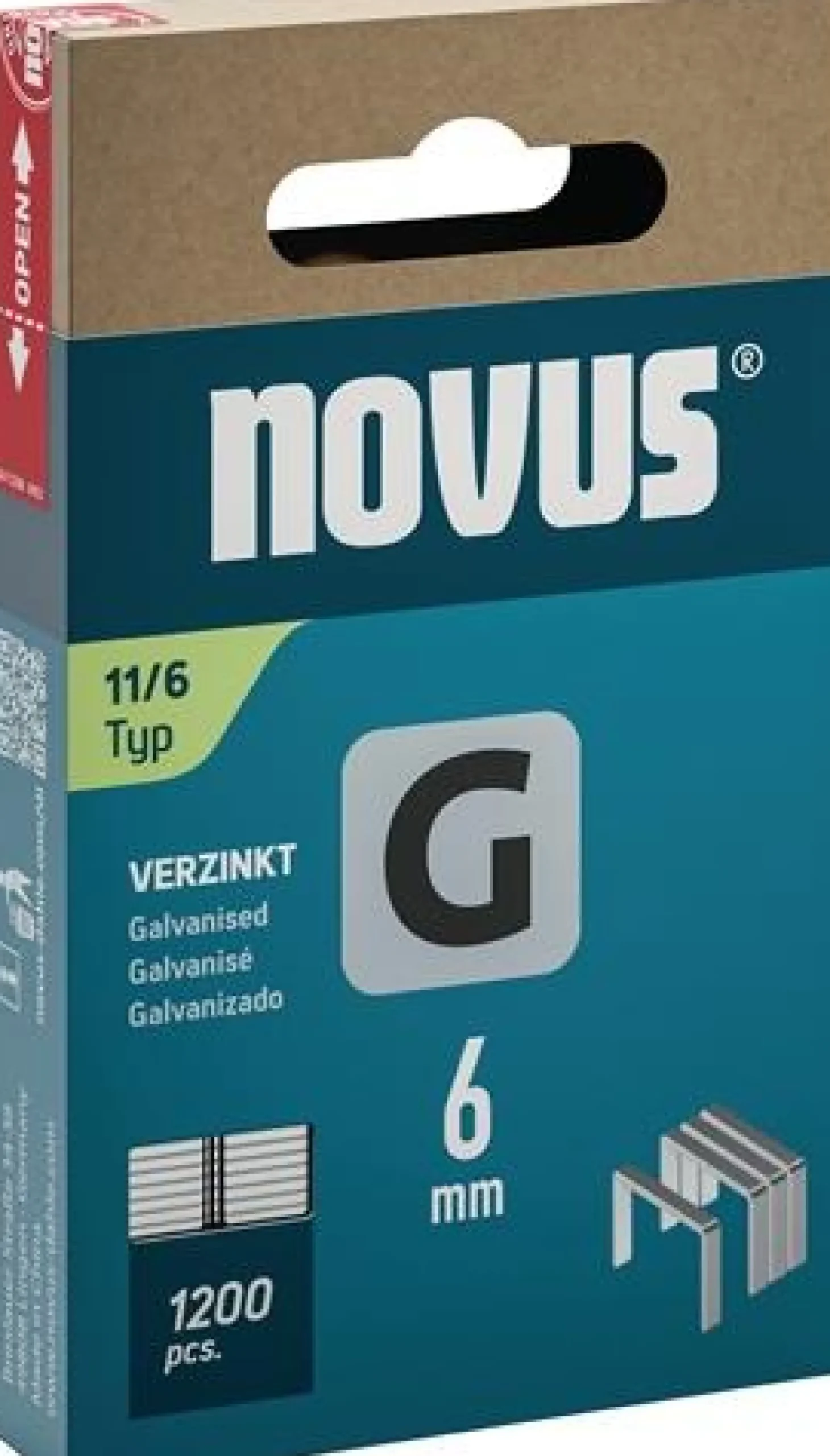 Flachdrahtklammer G Typ 11 B10,6xL6mm Draht-B.1,25mm 1200 St.NOVUS