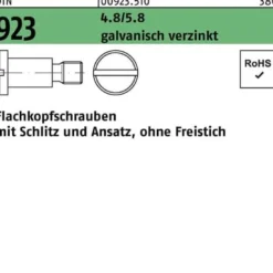 Flachkopfschraube DIN 923 Schlitz/Ansatz M4x4x6,0 4.8/5.8 galv.verz. 100St.