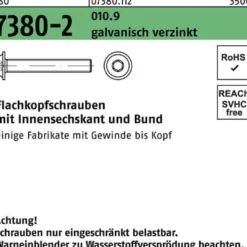 Flachkopfschraube ISO 7380-2 Bund/Innen-6kt M12x30 010.9 galv.verz. 100St.