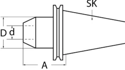 Flächenspannfutter DIN 69871AD/B Weldon Spann-D.16mm SK40 A.-L.63mm TECWERK