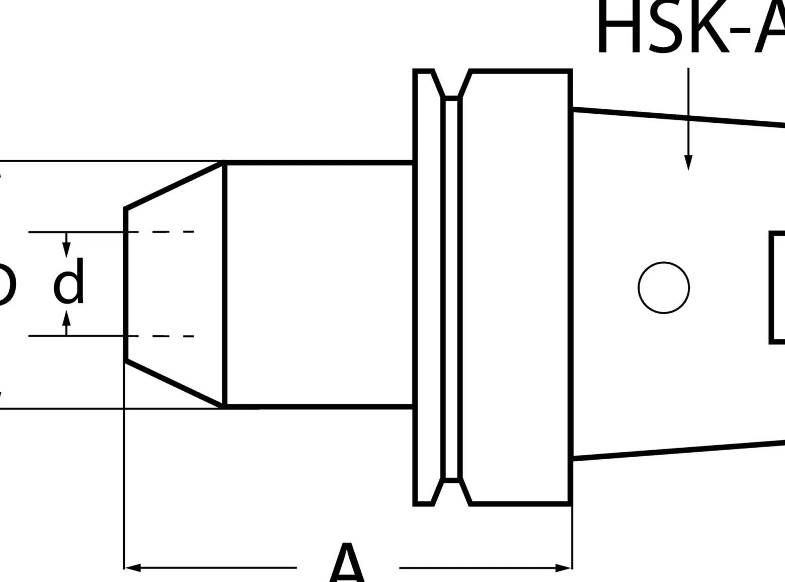 Flächenspannfutter DIN 69893A Weldon Spann-D.8mm HSK-A63 A.-L.100mm TECWERK