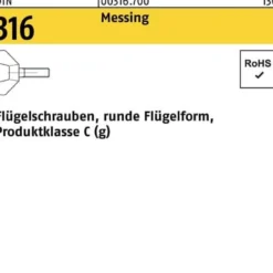 Flügelschraube DIN 316 M10x 16 Messing 25 Stück