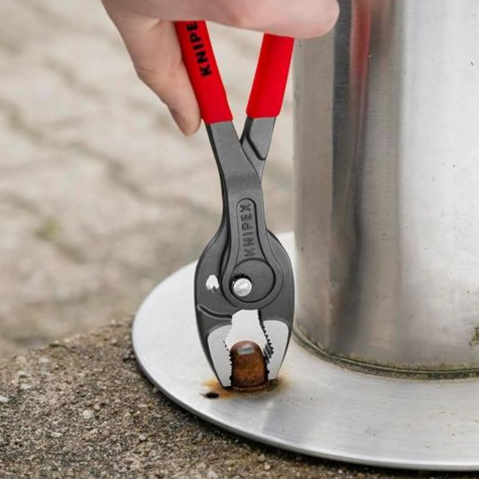 Frontgreifzange TwinGrip Länge 250mm Ku. überzogen grau atramentiert KNIPEX