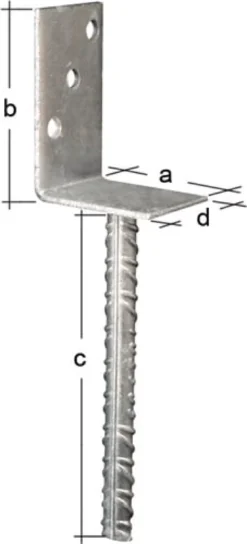 GAH Alberts L-Pfostenträger ETA-10/0210 80x100x200x60mm TZN - 213954