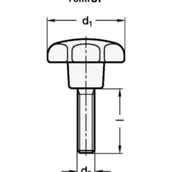 Ganter Norm Sterngriff GN 6336.4 Sterngriffschraube - 6336.4-ST-32-M6-25