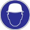 Gebotszeichen Kopfschutz benutzen D.200mm Folie selbstklebend blau/weiß