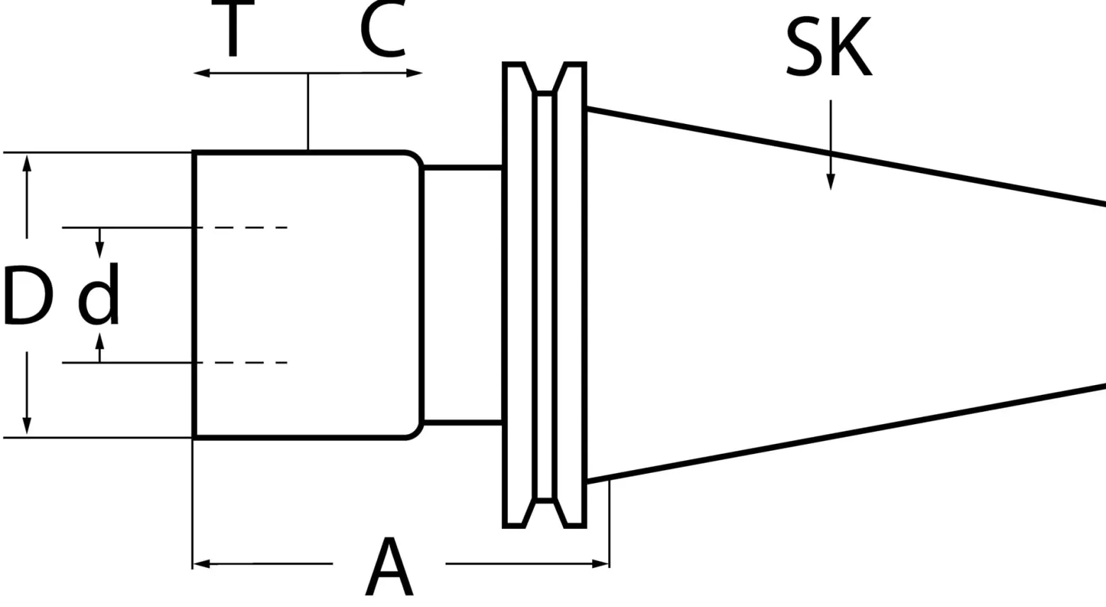Gewindeschneidfutter DIN 69871A M5-M22 SK40 A.-L.97mm TECWERK