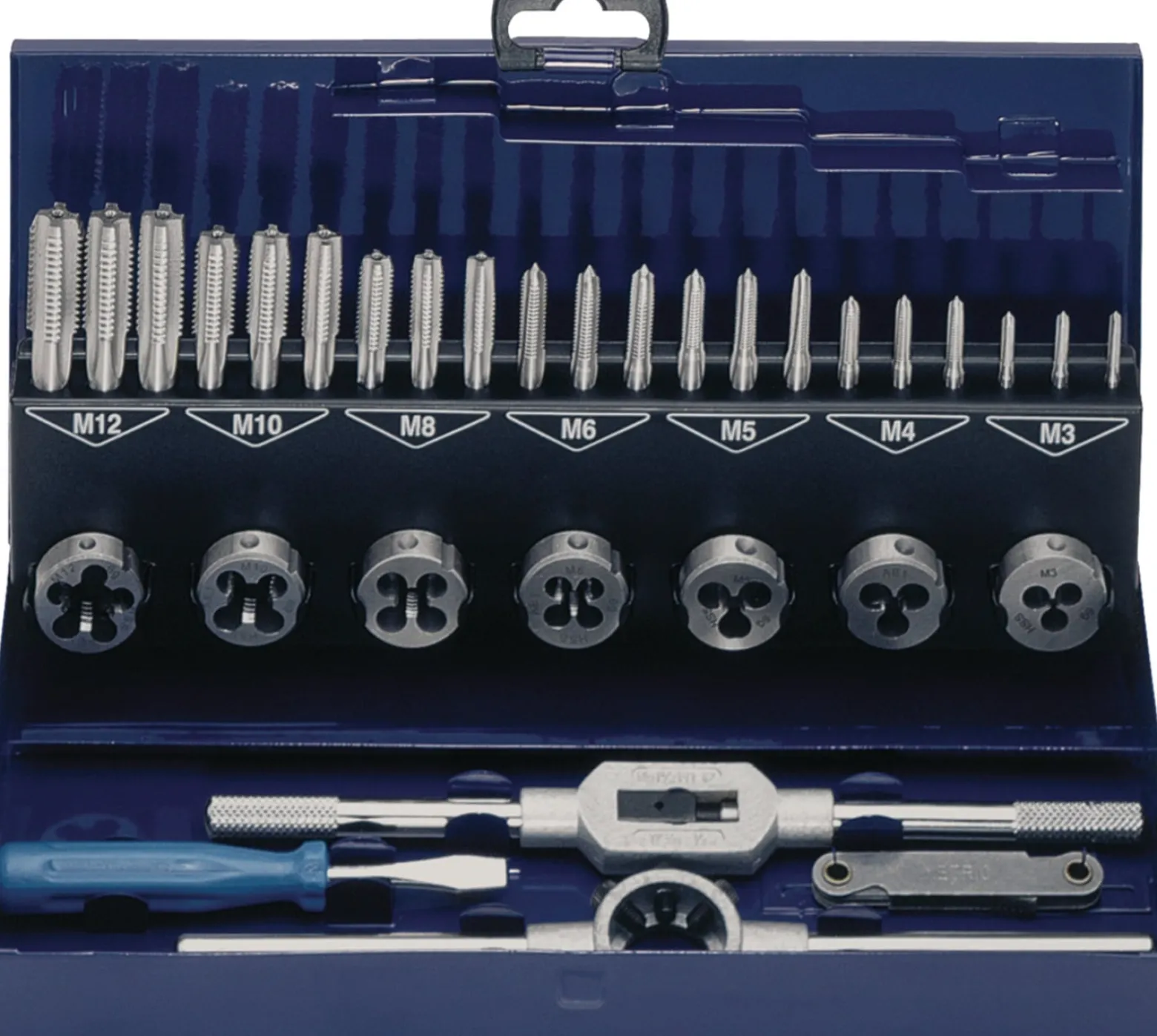Gewindeschneidzeugsatz M3-M12 32tlg.HSS Metallkass.TECWERK