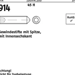 Gewindestift DIN 914 Spitze/Innen-6kt M6x 45 45 H 200 Stück