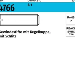Gewindestift ISO 4766 Kegelkuppe/Schlitz M10x 12 A 1 10 Stück