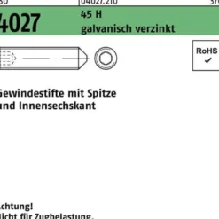 Gewindestift ISO 4027 Spitze/Innen-6kt M20x60 45 H galv.verz. 25St.
