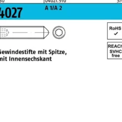 Gewindestift ISO 4027 Spitze/Innen-6kt M2x 3 A 2 500 Stück