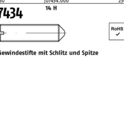 Gewindestift ISO 7434 Spitze/Schlitz M6x 16 14 H 200 Stück
