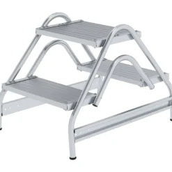Günzburger Steigtechnik Arbeitspodest beidseitig begehbar Aluminium geriffelt 2 x 2 Stufen - 050059