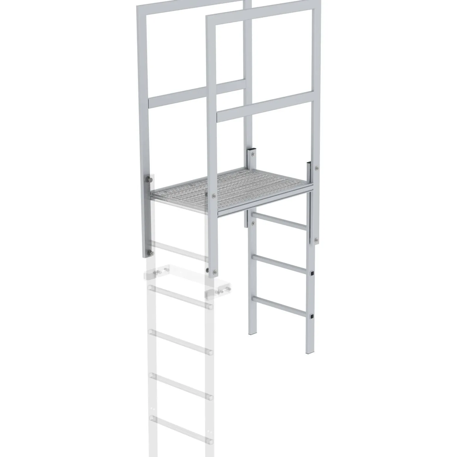 Günzburger Steigtechnik Attika-Überstieg Aluminium eloxiert Länge 930 mm - 061181