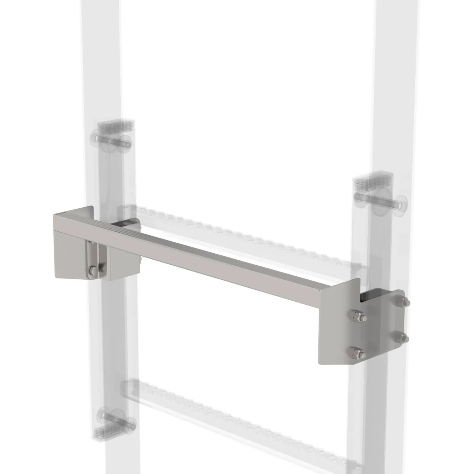 Günzburger Steigtechnik Ausstiegstritt Edelstahl 520 mm Spaltmaß 100 mm - 068966