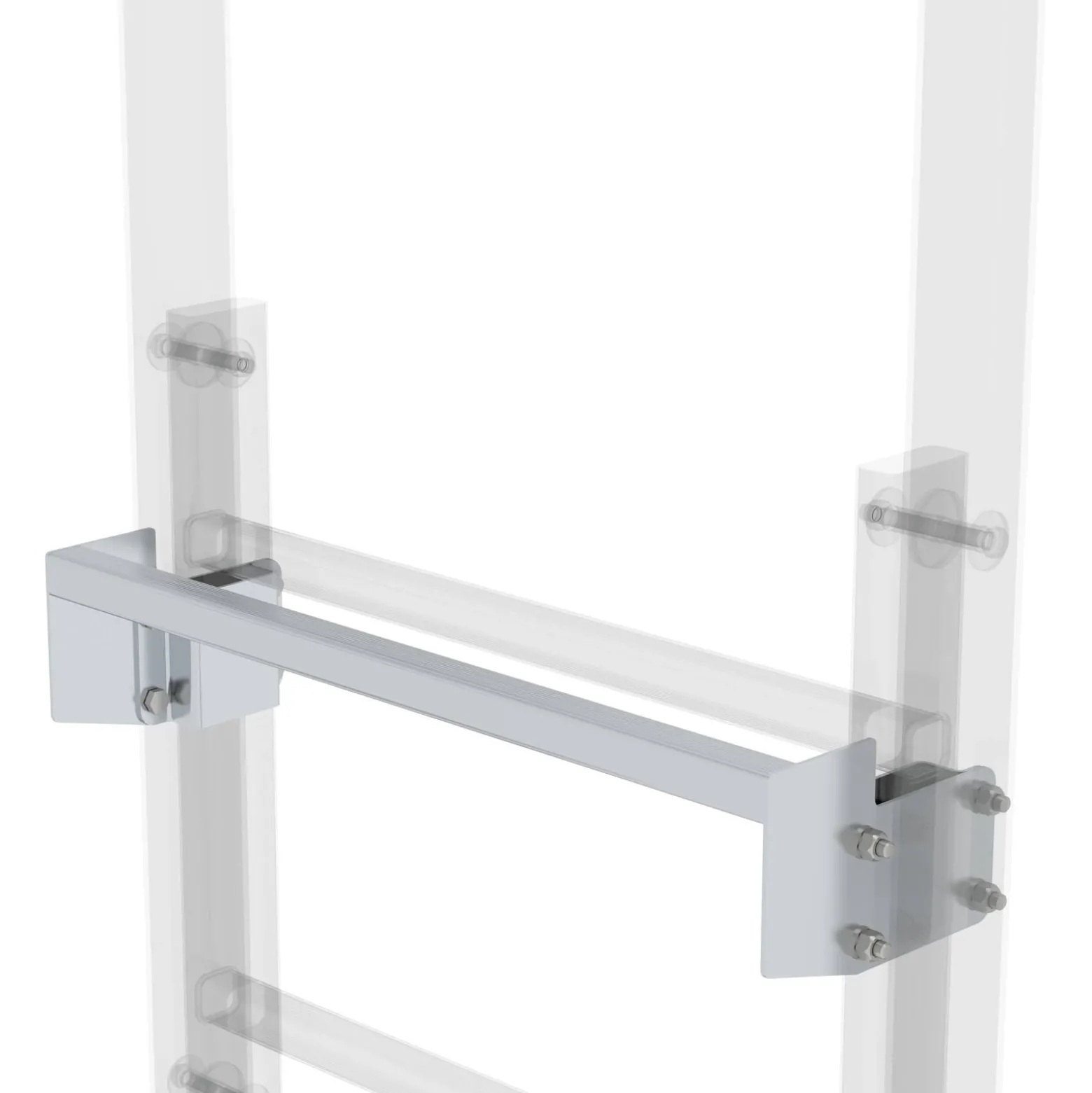 Günzburger Steigtechnik Ausstiegstritt Alu blank 520 mm Spaltmaß 100 mm - 062966