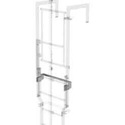 Günzburger Steigtechnik Ausstiegstritt Stahl-verzinkt 620 mm Spaltbreite 100 mm - 063971