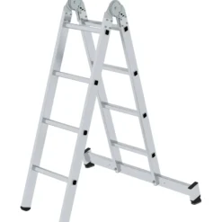 Günzburger Steigtechnik Klappleiter 2tlg. mit nivello-Traverse 2 x 4 Sprossen - 032208