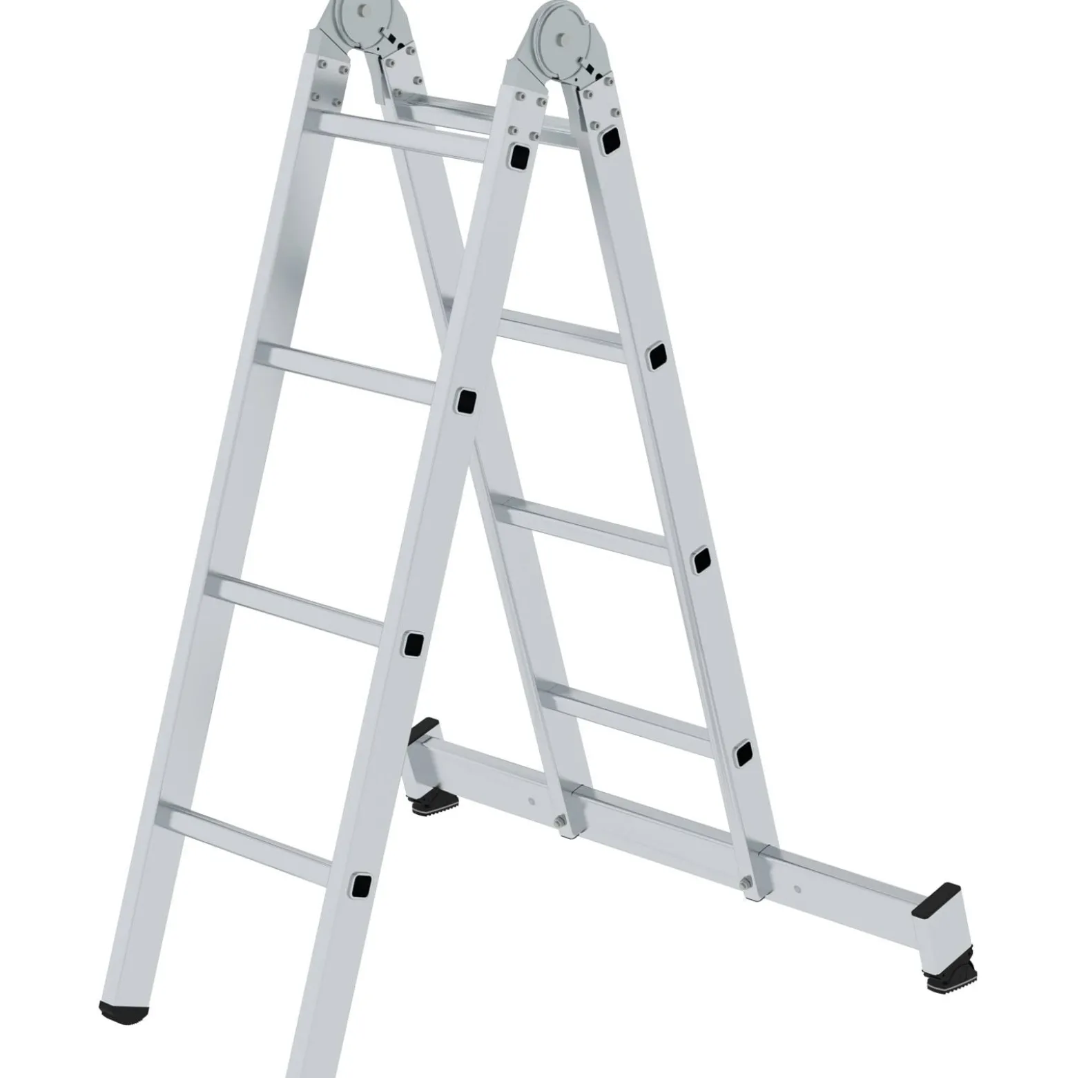 Günzburger Steigtechnik Klappleiter 2tlg. mit nivello-Traverse 2 x 4 Sprossen - 032208