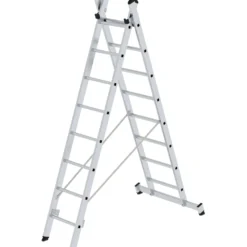 Günzburger Steigtechnik Mehrzweckleiter 2tlg. mit nivello-Traverse 2 x 8 Sprossen - 031216