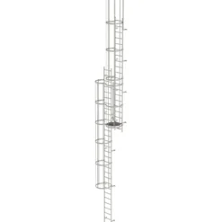 Günzburger Steigtechnik mehrzügige Steigleiter mit Rückenschutz (Maschinen) Edelstahl 12,12 m - 530231