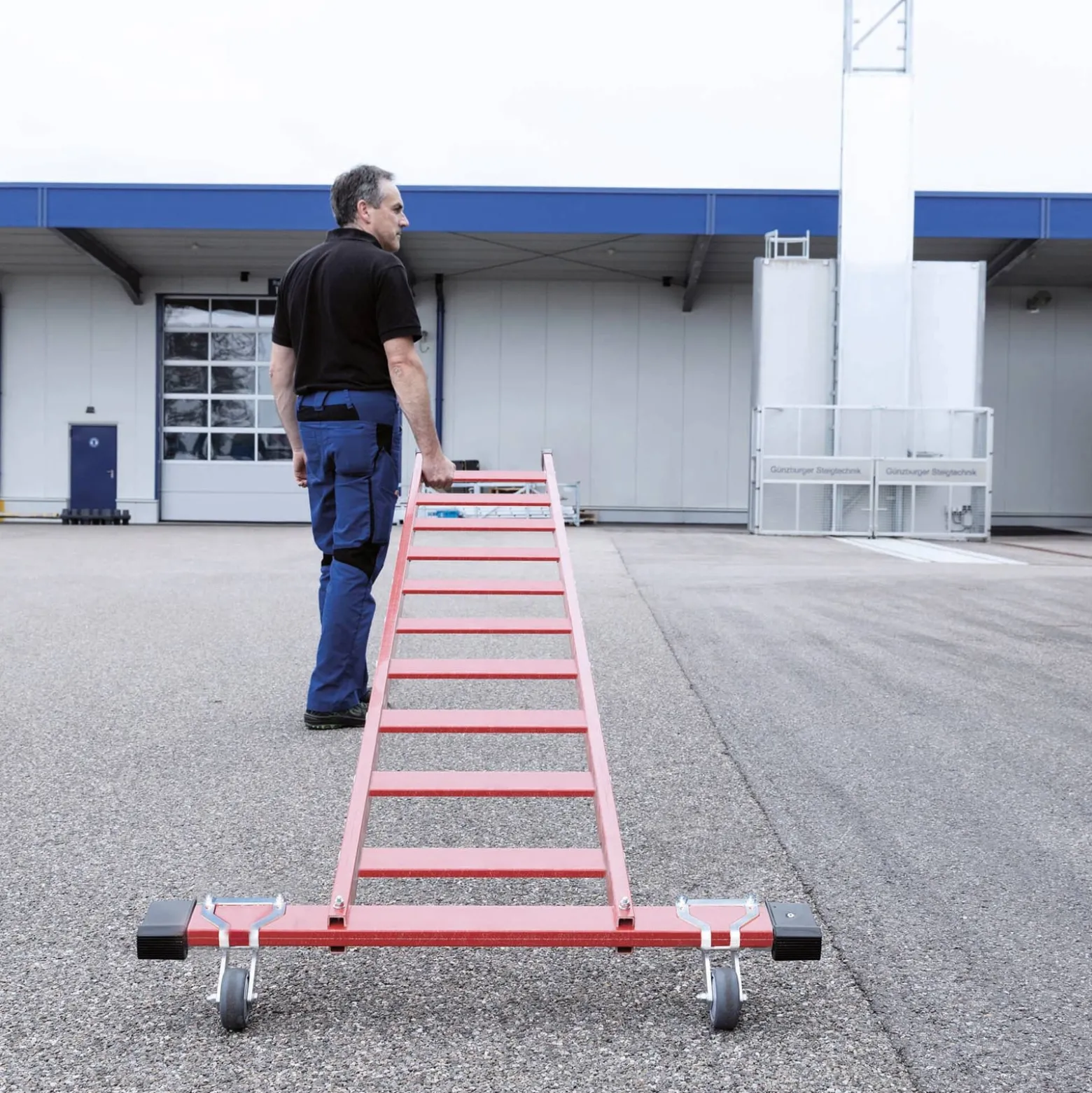 Günzburger Steigtechnik Nachrüstsatz 2x "roll-bar" für Nachrüst-Traverse aus Aluminium oder GFK - 019635