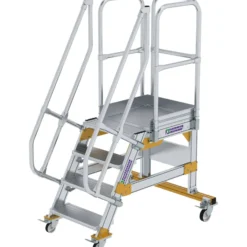Günzburger Steigtechnik Plattformtreppe 60° fahrbar Stufenbreite 0,6 m 4 Stufen - 600704