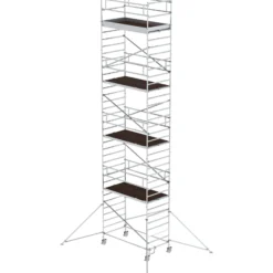 Günzburger Steigtechnik Rollgerüst 1,35 x 2,45 m mit Ausleger & Doppel-Plattform Plattformhöhe 9,35 m - 168936